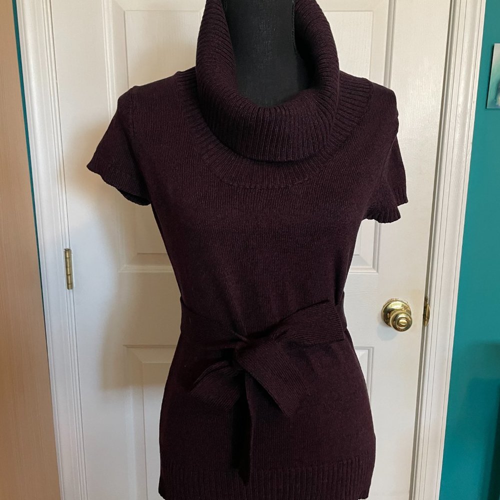 Like New! INC International Concepts Plum Short Sleeve Silk Blend Sweater Size S - Picture 12 of 15